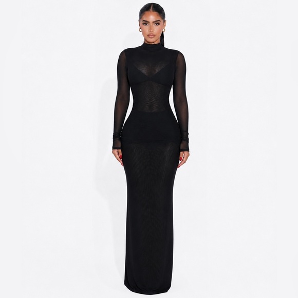 naked wardrobe Dresses & Skirts - Naked Wardrobe Mesh Maxi Dress